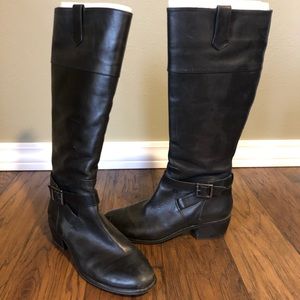 Arturo Chiang Black Leather Riding Boot